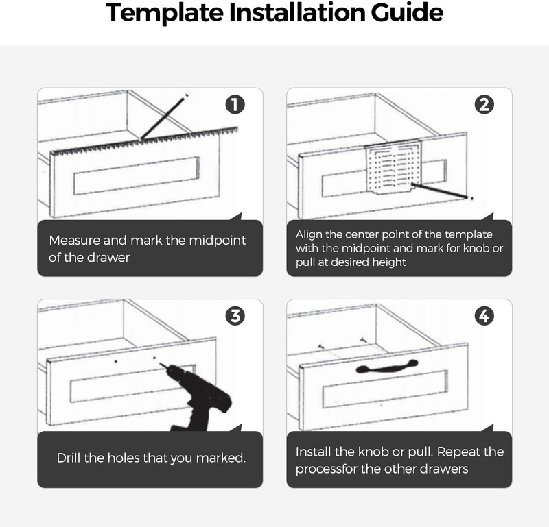 Cabinet Door & Drawer Hardware Installation Template Kit with Drill Bit gallery