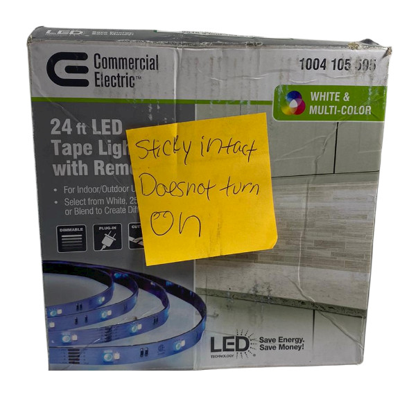 Commercial Electric 24 ft White/Multicolor (RGB+W) Indoor/Outdoor LED Tape Light gallery