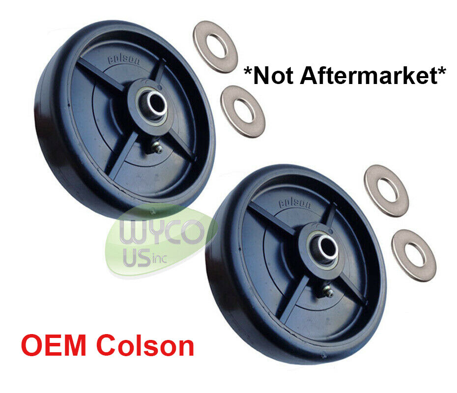 (2) 6" DECK WHEELS FOR JOHN DEERE 60" TRACTOR MOUNTED ROTARY MOWER, 400,420,430 gallery