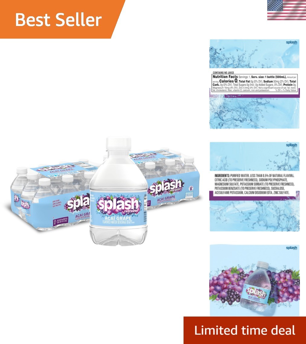 Guilt-Free Splash Blast Acai Grape Water, 24 Bottles of 8 Fl Oz - Zero Sugar gallery