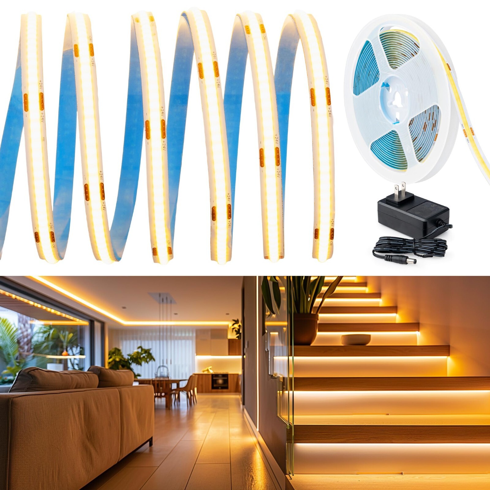 WYZworks COB LED Strip Light 16.4ft/5m, CRI 90+ 3000K 3200LEDs Light gallery