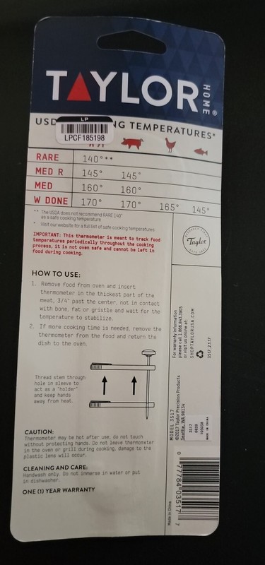 TAYLOR 3517 Pocket Test Chef Thermometer 50° F to 550° F Lot Of 2 gallery