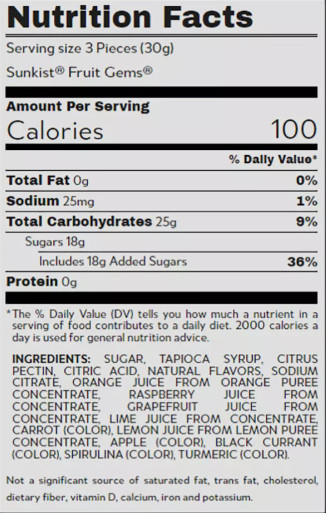 Sunkist Fruit Gems Soft Candy Assorted Natural Flavors 2lb | CHRISTMAS SALE! gallery