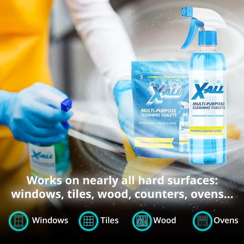 X-ALL Multi-Purpose Cleaner - Spray Bottle and 5x Cleaning Tablets gallery