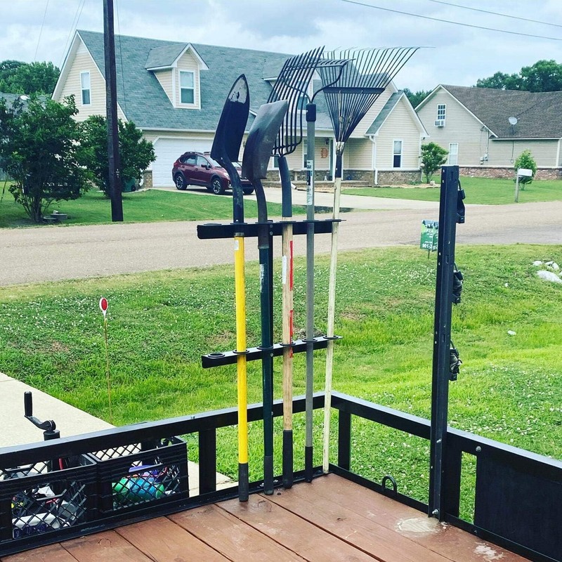 3 Place Lockable Weedeater Trimmer Rack & 6 Holes Tool Rack for Trailer Truck gallery
