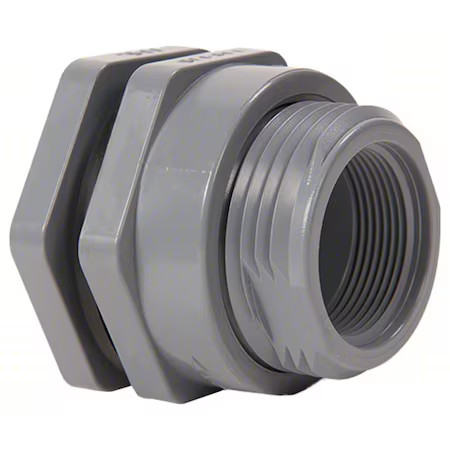 Hayward Flow Control Bfa1005sel Bulkheadtankflange, Pvc, 1/2In, 1/2In gallery