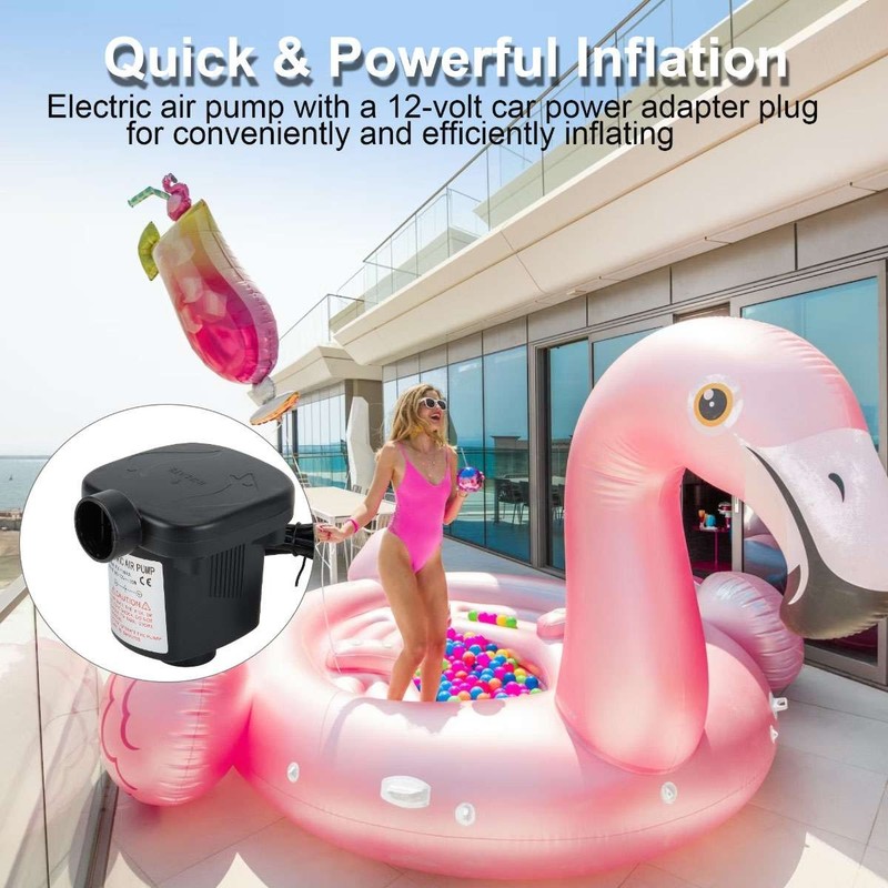 Electric Portable Air Pump For Inflatable Air Mattress Raft Bed Boat Pool Toy US gallery