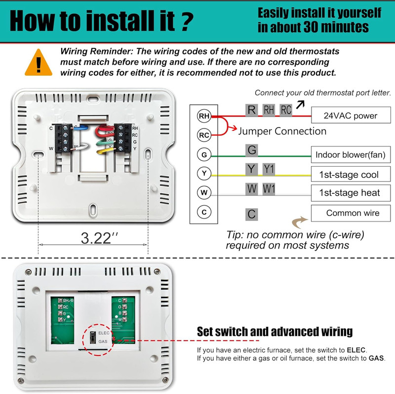 Non-Programmable Thermostats for Home 1 Heat/1 Cool Conventional Single-Stage gallery