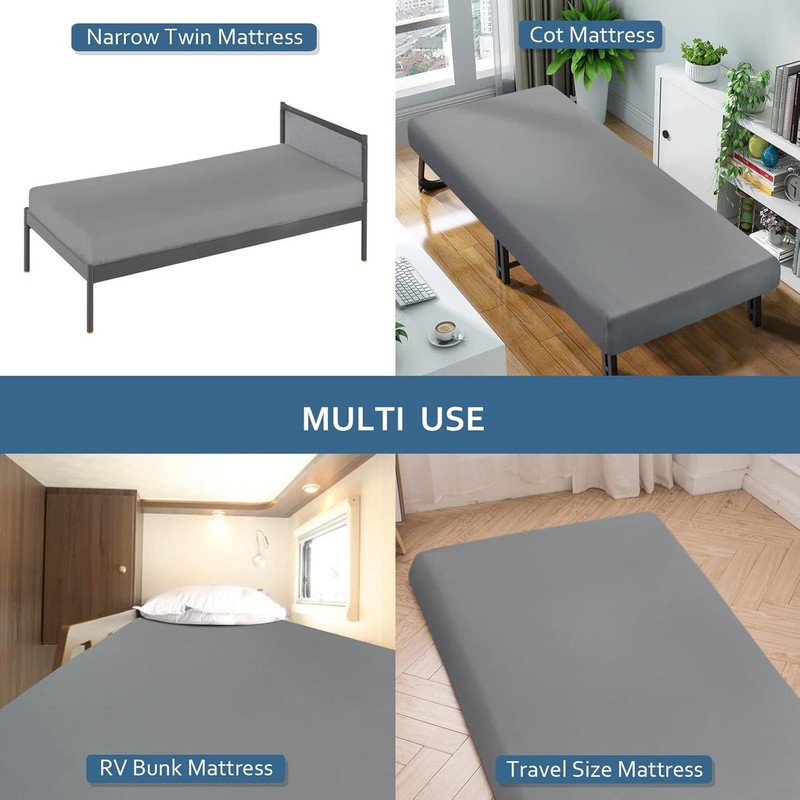 Cot Sheets 31" x 75"(Sheet Only), Fitted Sheet Ultra Small Single, Gray gallery
