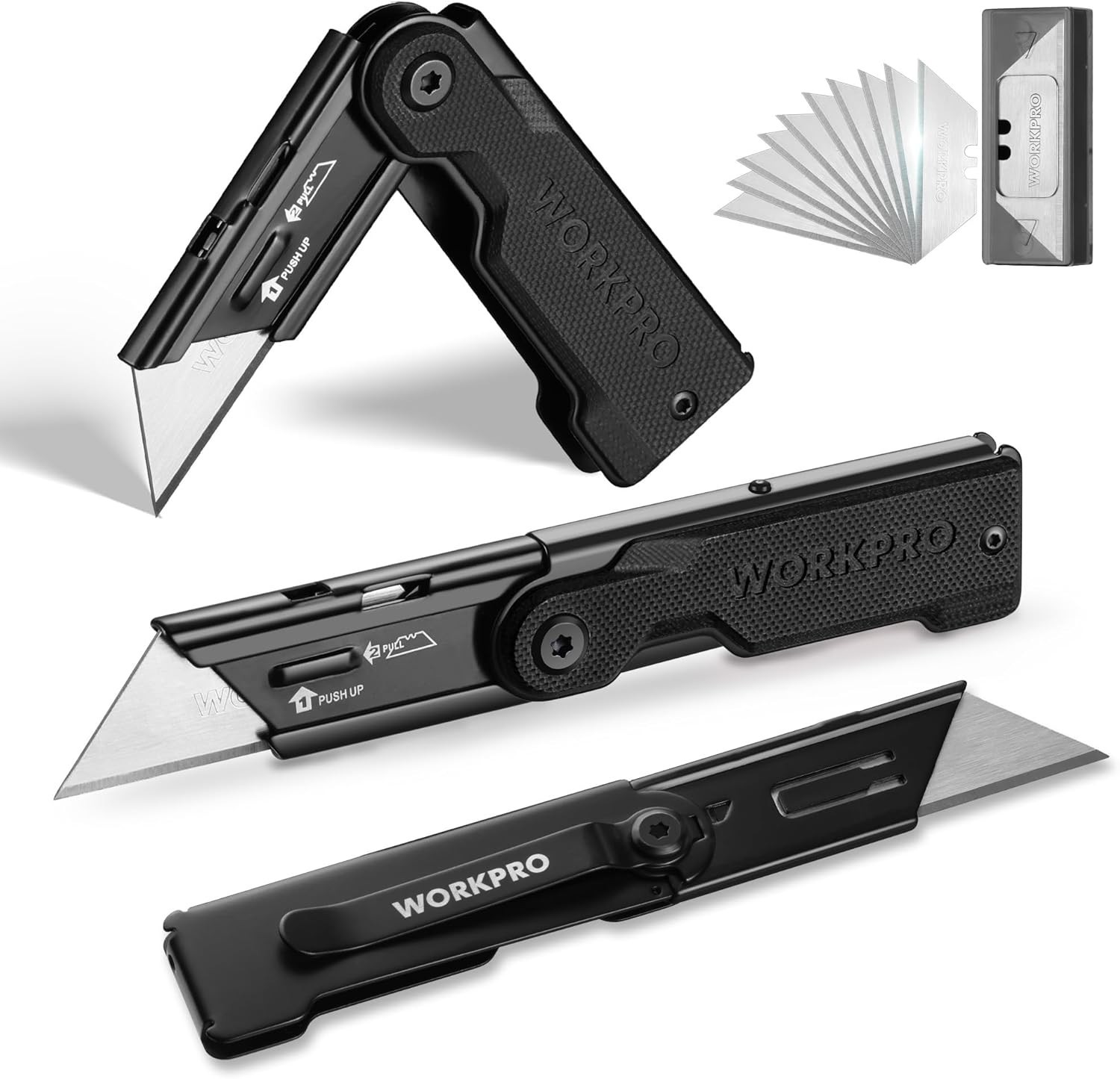 Utility Knife Set G10 Handle Box Cutter with Extra SK5 Blades, Folding Safety gallery