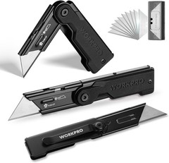 Utility Knife Set G10 Handle Box Cutter with Extra SK5 Blades, Folding Safety
