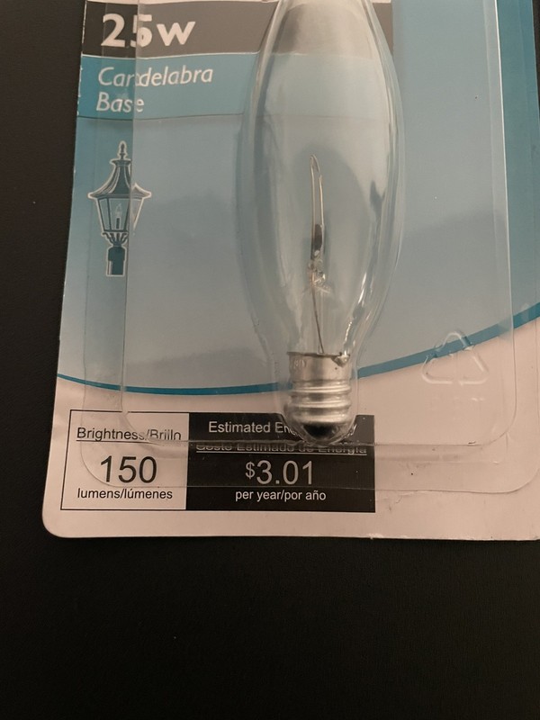 Philips Postlight Candelabra Base, Clear BA9, 25W Light Bulb, 150 Lumens gallery