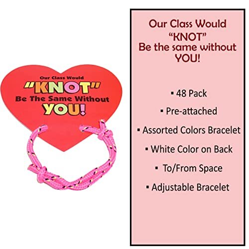 Valentines Bracelets with Cards (48 Pack ) Our Class Will Knot Be The Same gallery