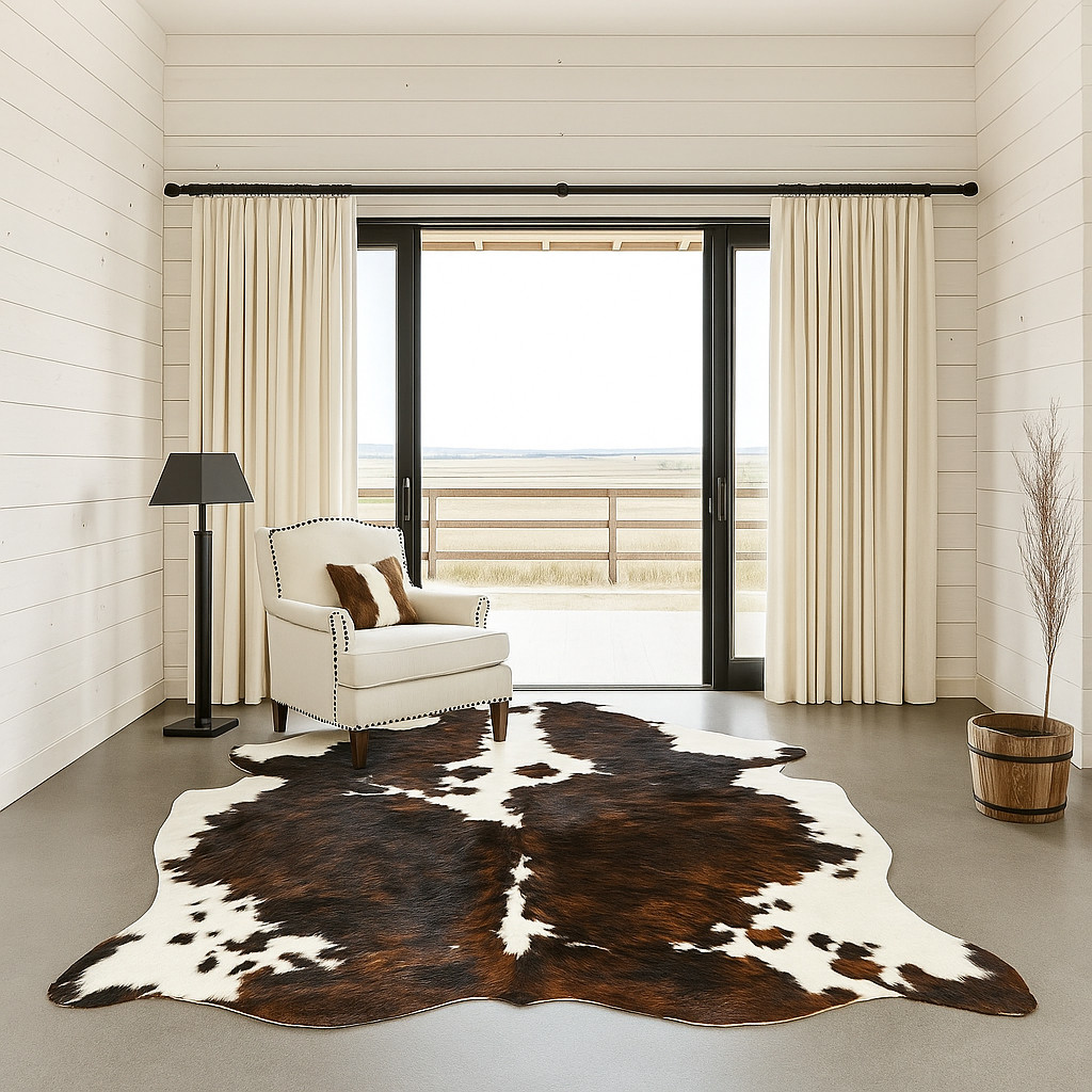 Superior quality brindle Cowhide Rug size approx 6x7 ft gallery