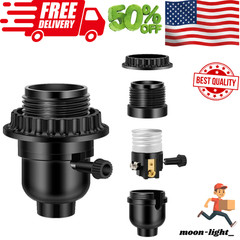 UL Listed E26 Light Socket, Threaded Lamp Socket Replacement with On/Off Switch
