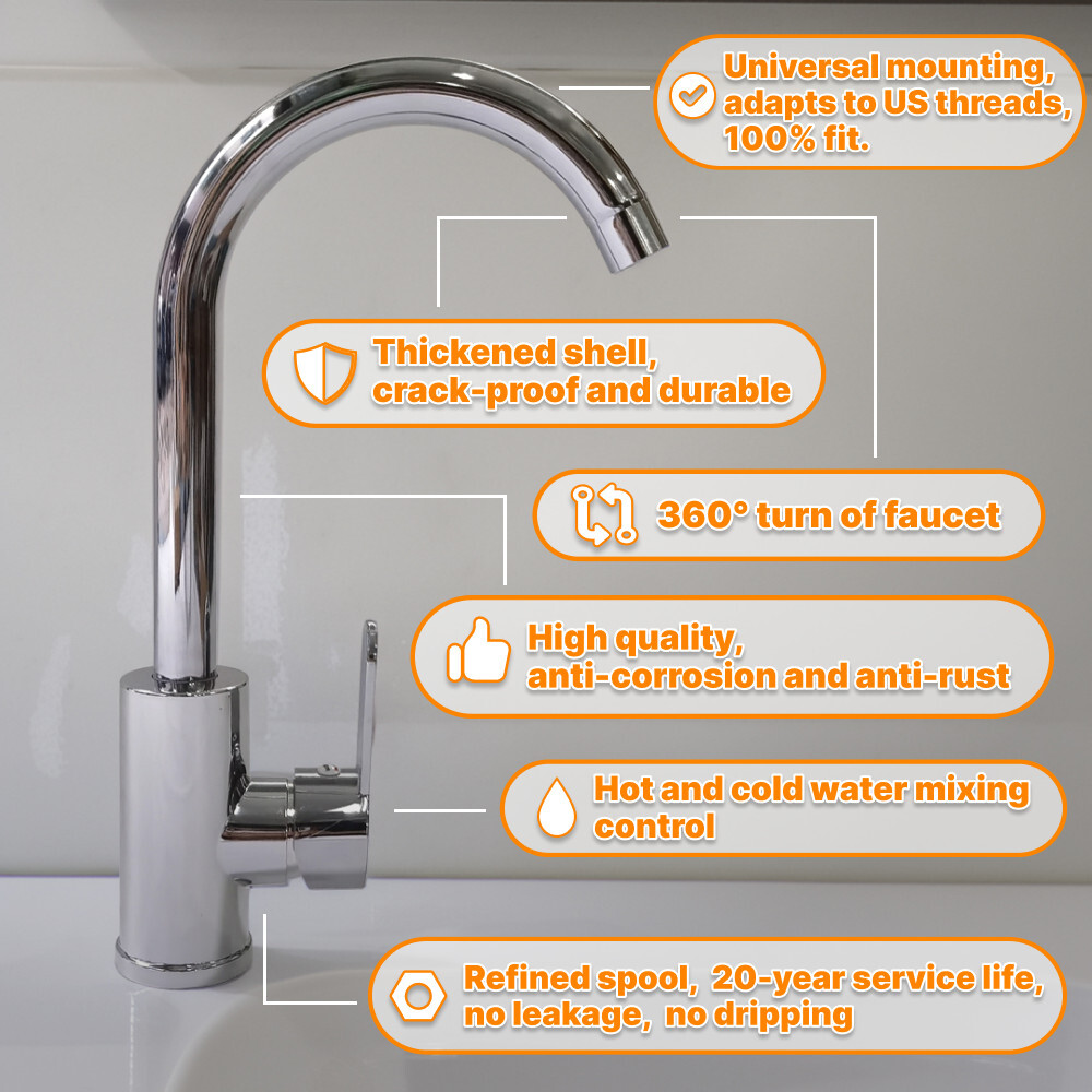RV Mobile Bathroom Kitchen Basin Sink Faucet Mixer Sprayer Water Tap With Pipes gallery