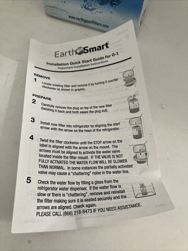 EarthSmart Replacement Filter GE MWF G-1 SEALED For Refrigerators 300 gallon gallery