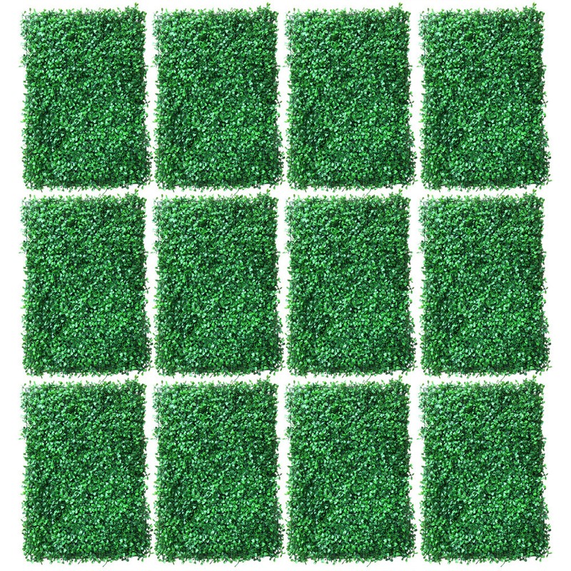 12pcs 60cmx40cm Artificial Wall Hedge Mat Plant Panels Outdoor Grass Fence Mat gallery