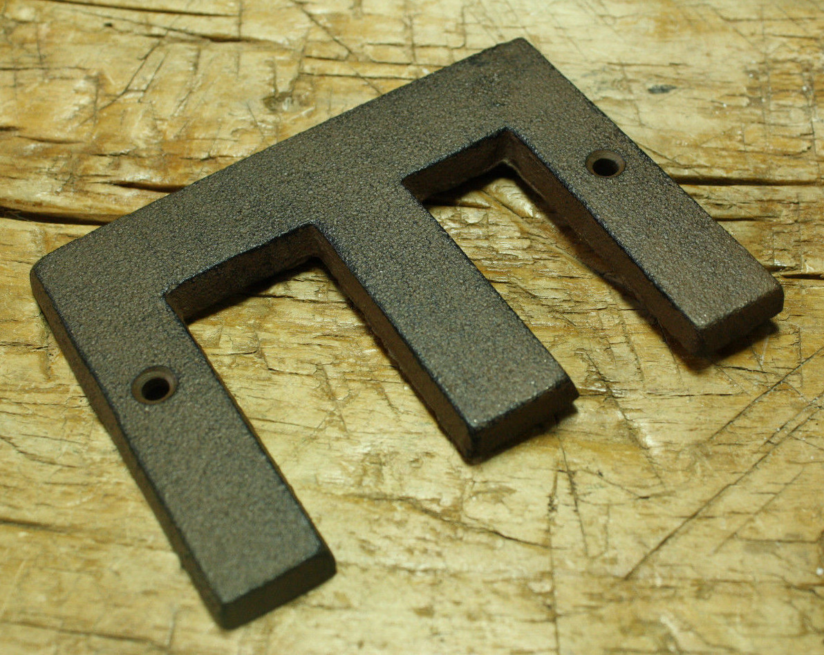 Cast Iron Industrial LETTER E Sign Rustic Brown 5" tall Alphabet gallery