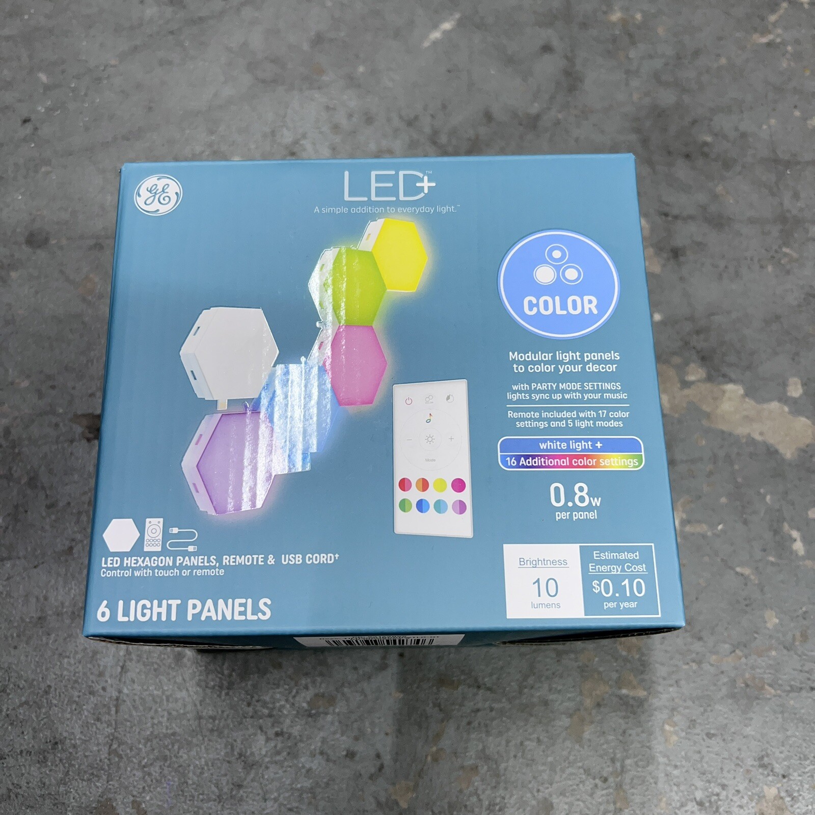 GE LED+ Multicolor Modular Light Panels Kit 6 Pc Hexagon Music Like Nanoleaf NEW gallery