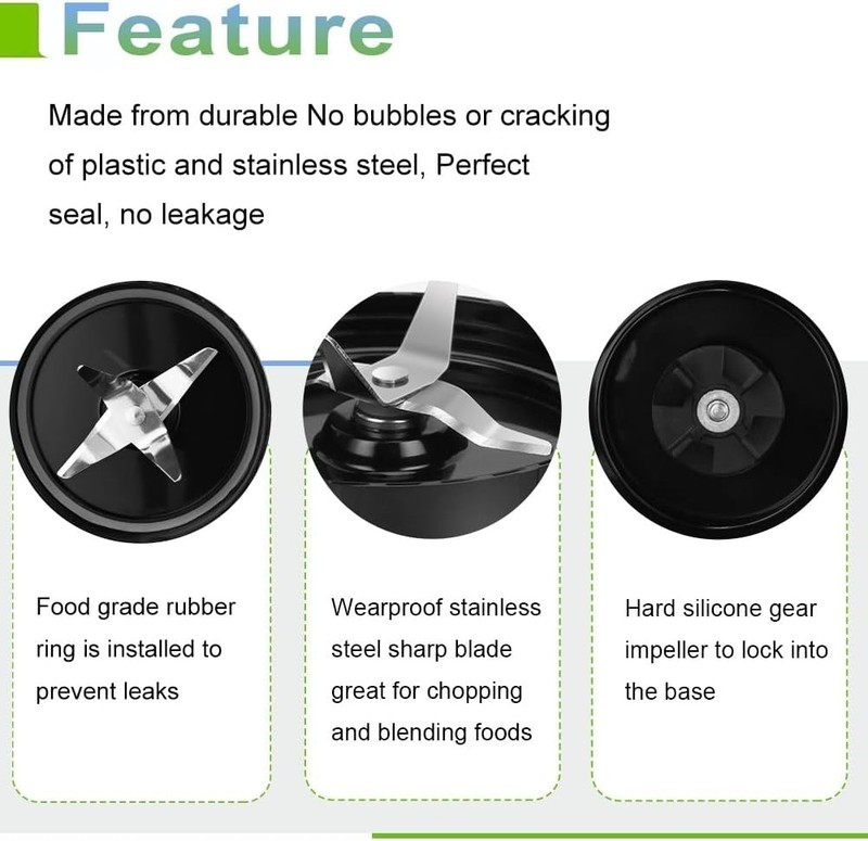 2-Pack Cross Blade With Gasket For Magic Bullet Blender MB-1001 Replacement Part gallery