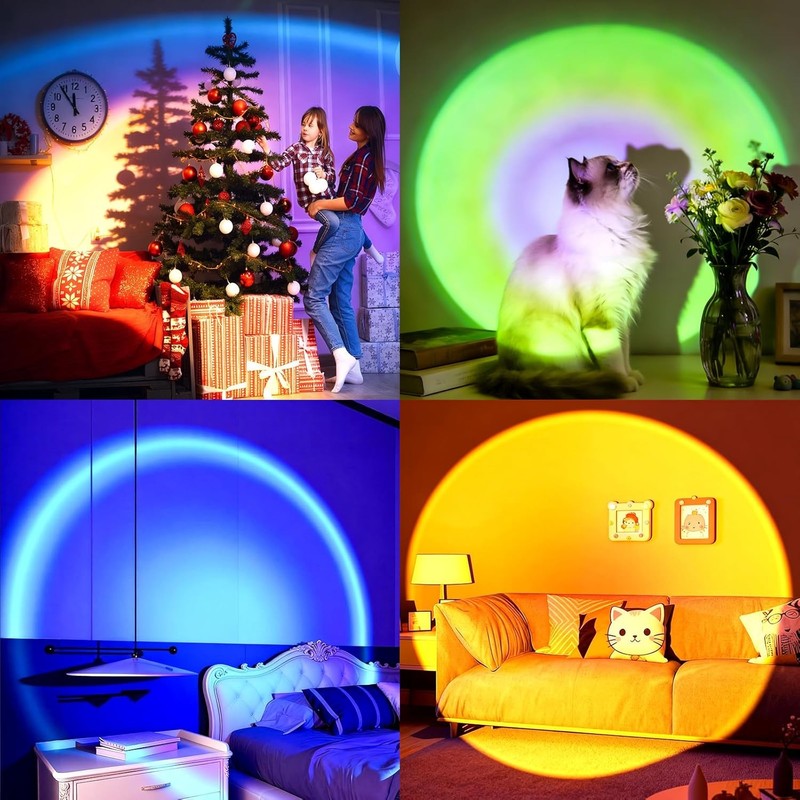 Sunset Lamp Projector, Rainbow Projection Led Lights with Remote, 16 Colors Mult gallery