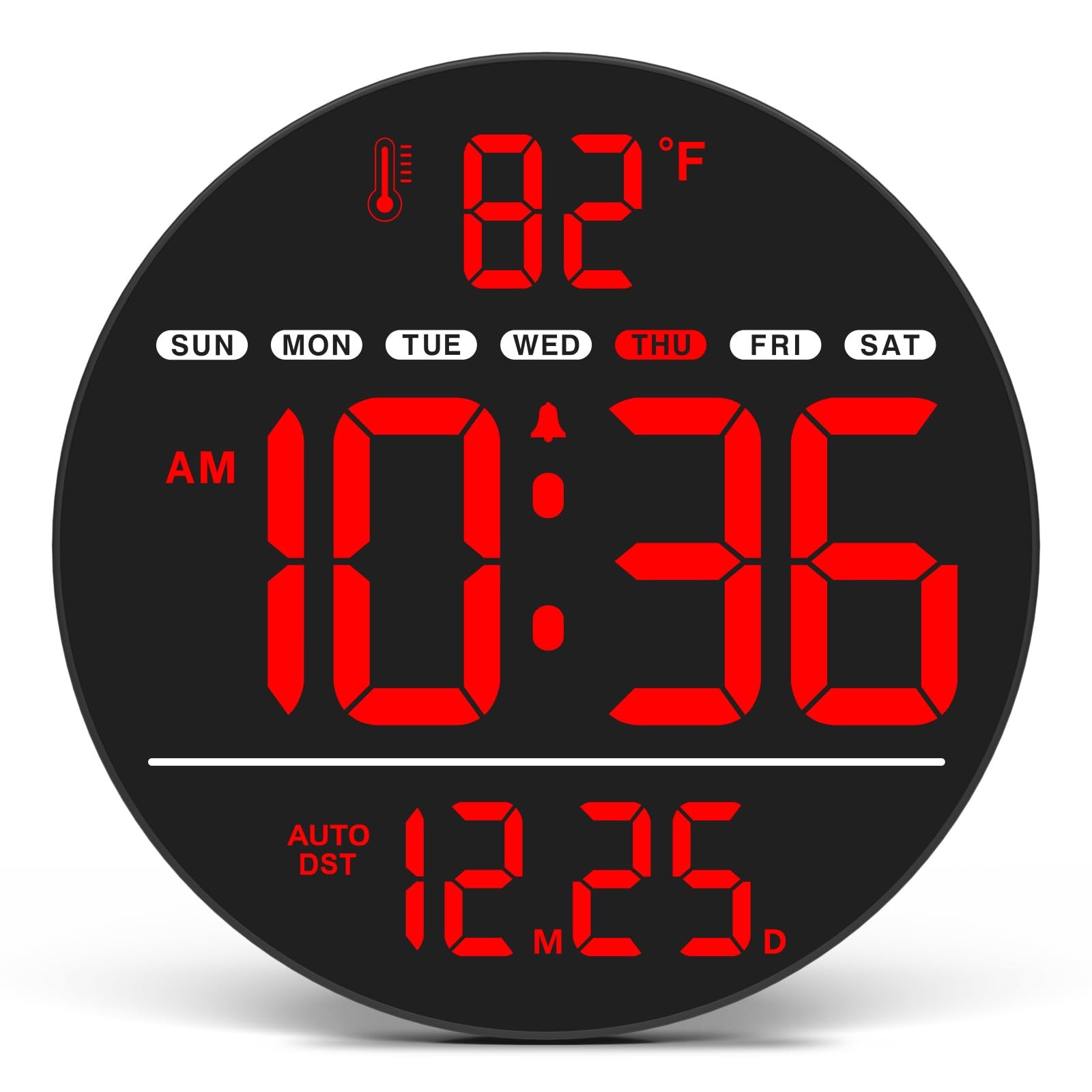Large Digital Wall Clock with LED Display, Electric Wall Clock with Temperature, gallery