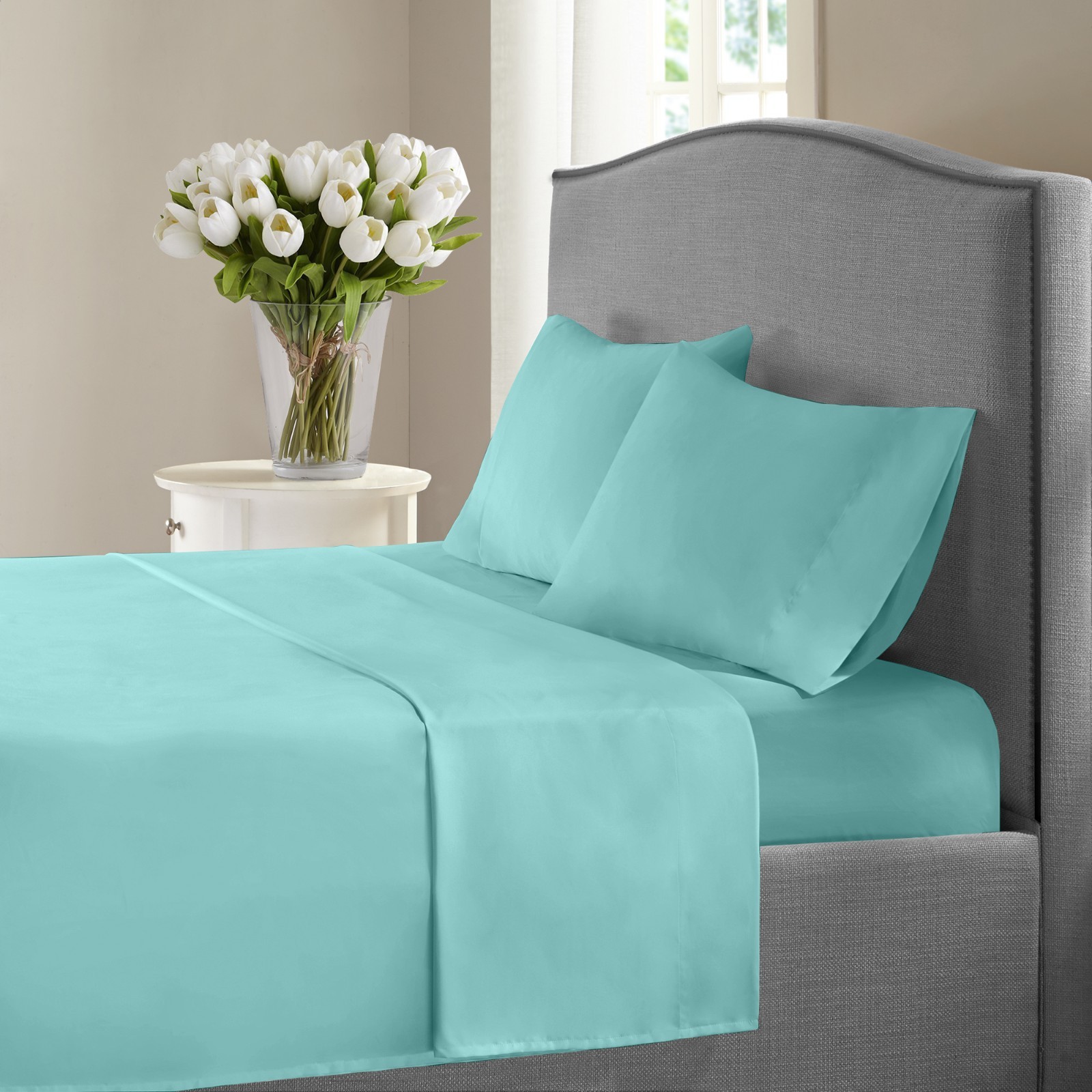 New York Collection 1200 Thread Count Solid Deep Pocket 100% Cotton Sheet Set gallery
