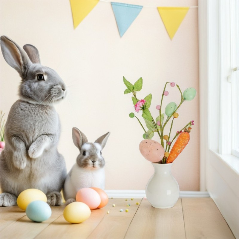 3 Pcs Easter Egg Tree Spring Floral Stems Artificial Decorations gallery