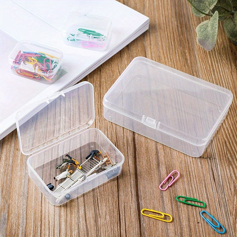 4Pcs Clear Plastic Storage Boxes Small Jewelry Organizer Accessories Space Save gallery