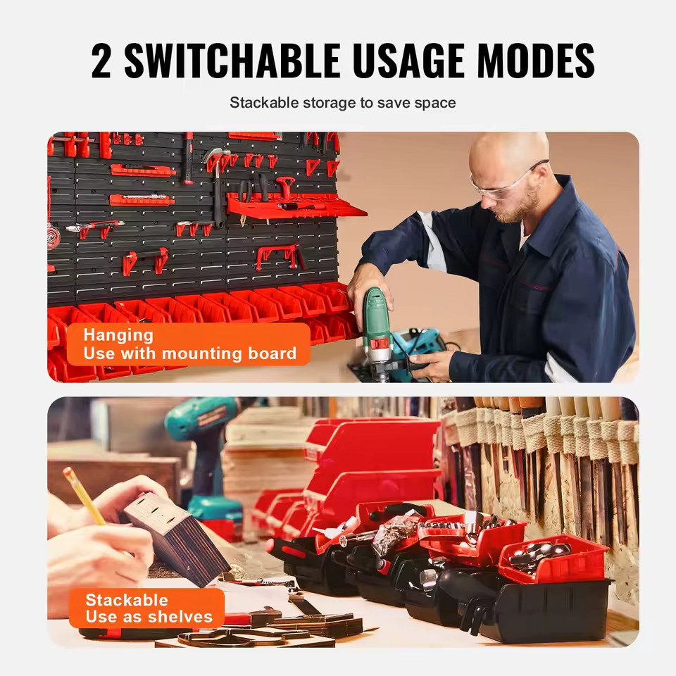 30PCS Wall Mounted Parts Storage Bins Garage Tool Organizer for Screws Nuts gallery