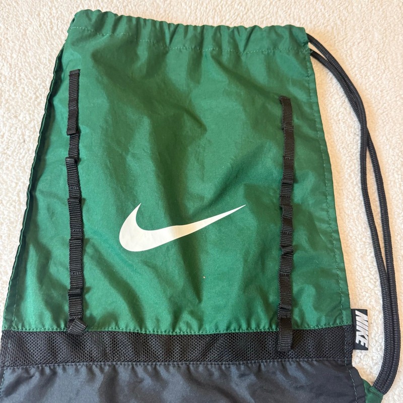 Nike Training Gym Sack Green Black Drawstring Backpack Bag 3