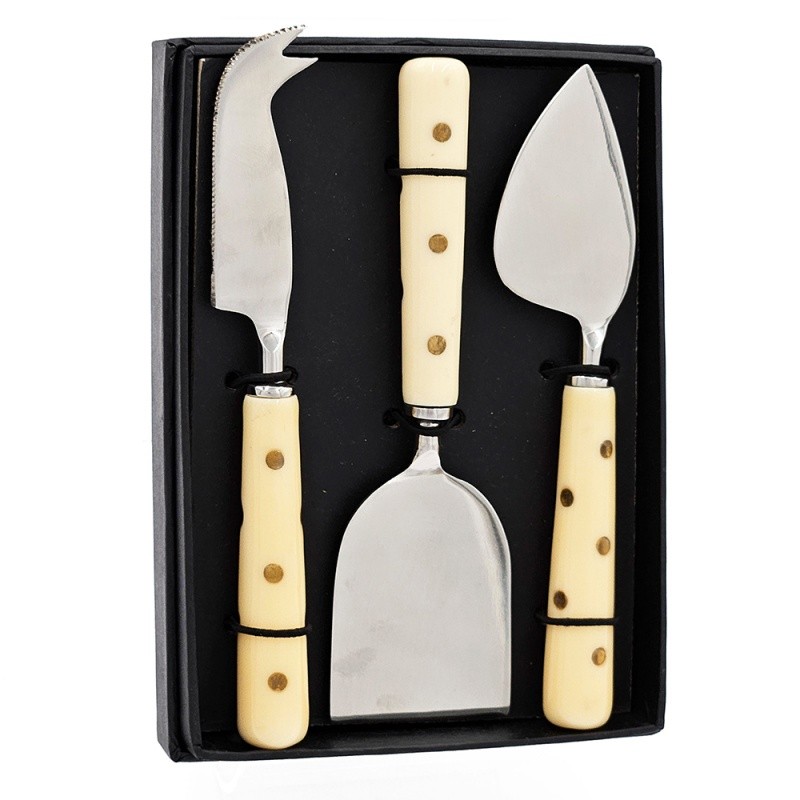 Three-piece Cheese Server Set In Box Steel Resin Handle Serving Utensils Kit gallery