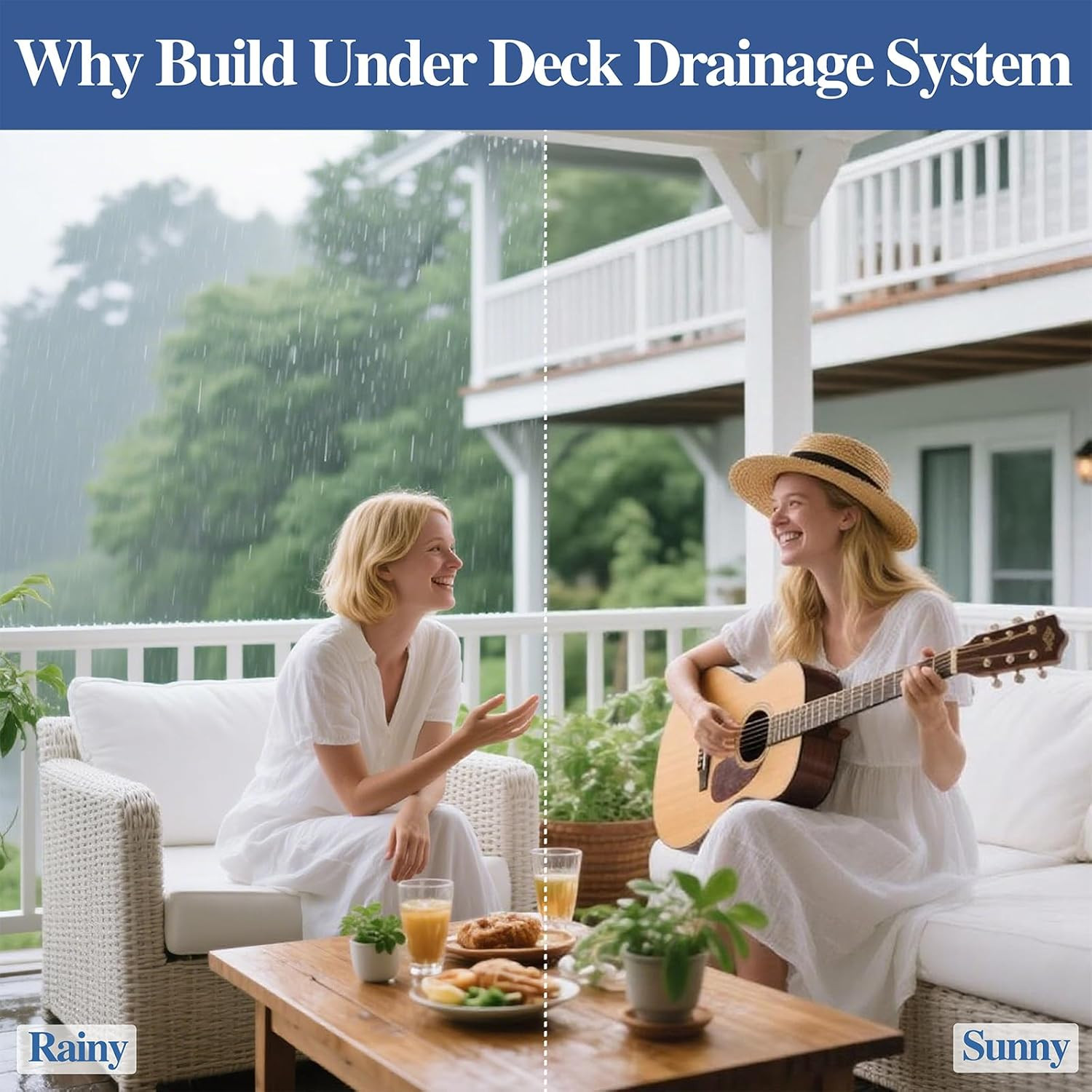 2 Rolls 50FT Black Waterproofing Membrane Black for under Deck Drainage System, gallery