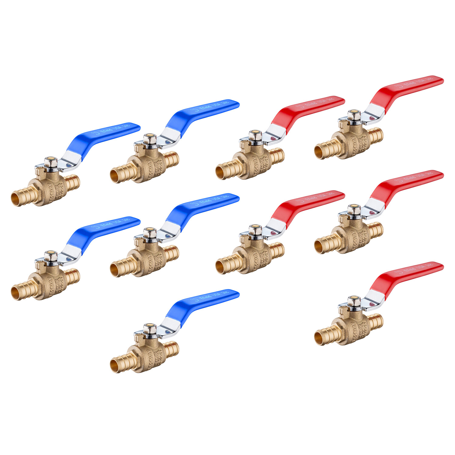 EFIELD 10 PCS 1/2" PEX FULL PORT SHUT OFF BALL VALVE HOT &COLD, NO LEAD BRASS gallery