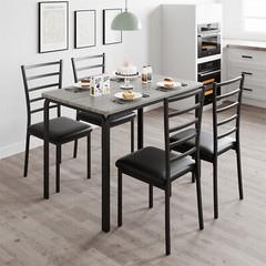 Dining Table Set for 4 Table and Chairs Upholstered Seat Dinette Furniture