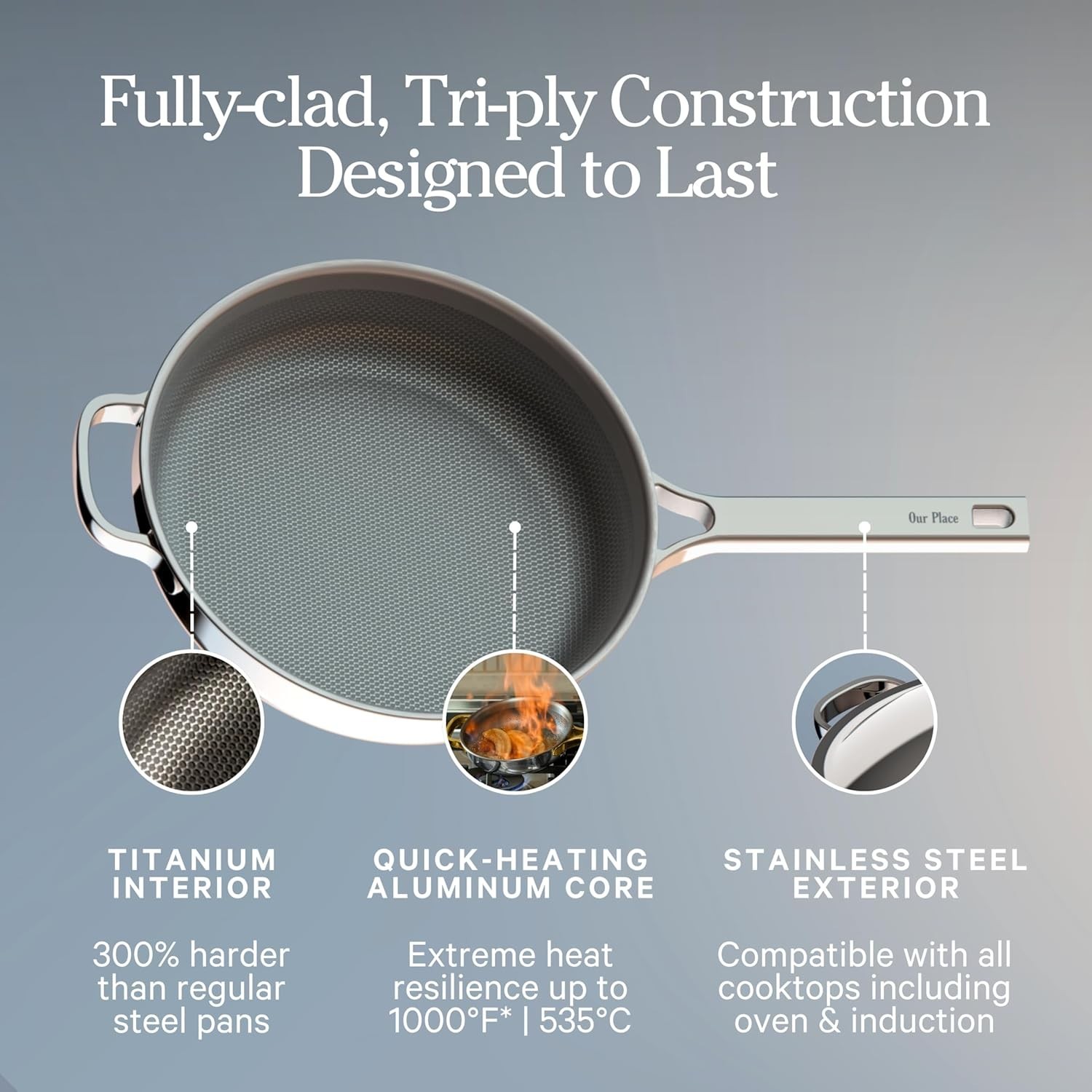 Our Place Titanium Always Pan Pro Large 12.5" Frying Pan Chrome gallery