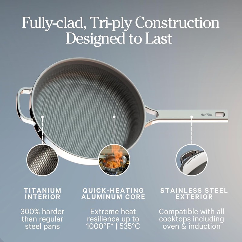 Our Place Titanium Always Pan Pro Large 12.5" Frying Pan Chrome gallery