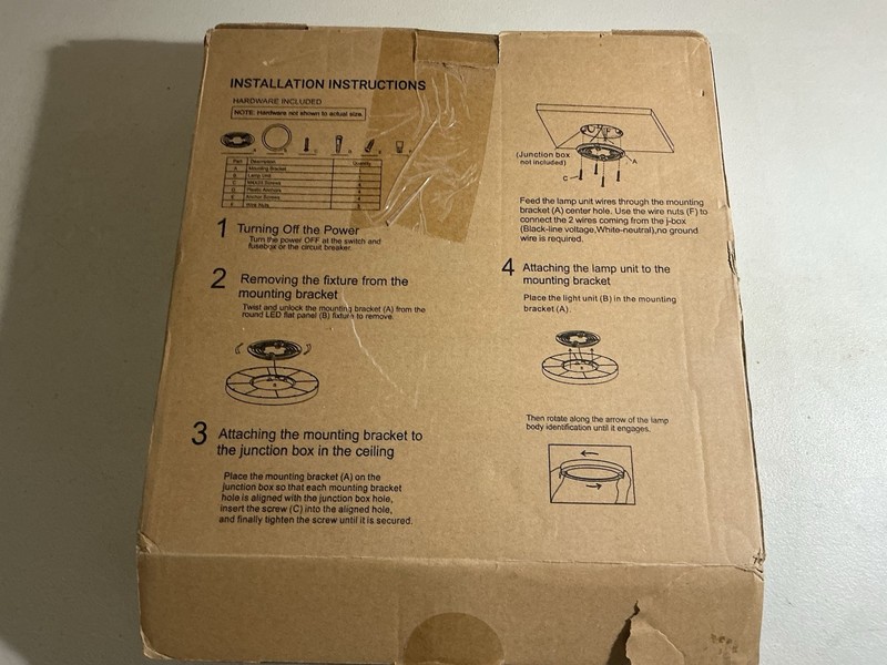 Intertek 12" FLUSH MOUNT LED CEILING LIGHT FIXTURE, White, NEW Open Box, Qty-1 gallery
