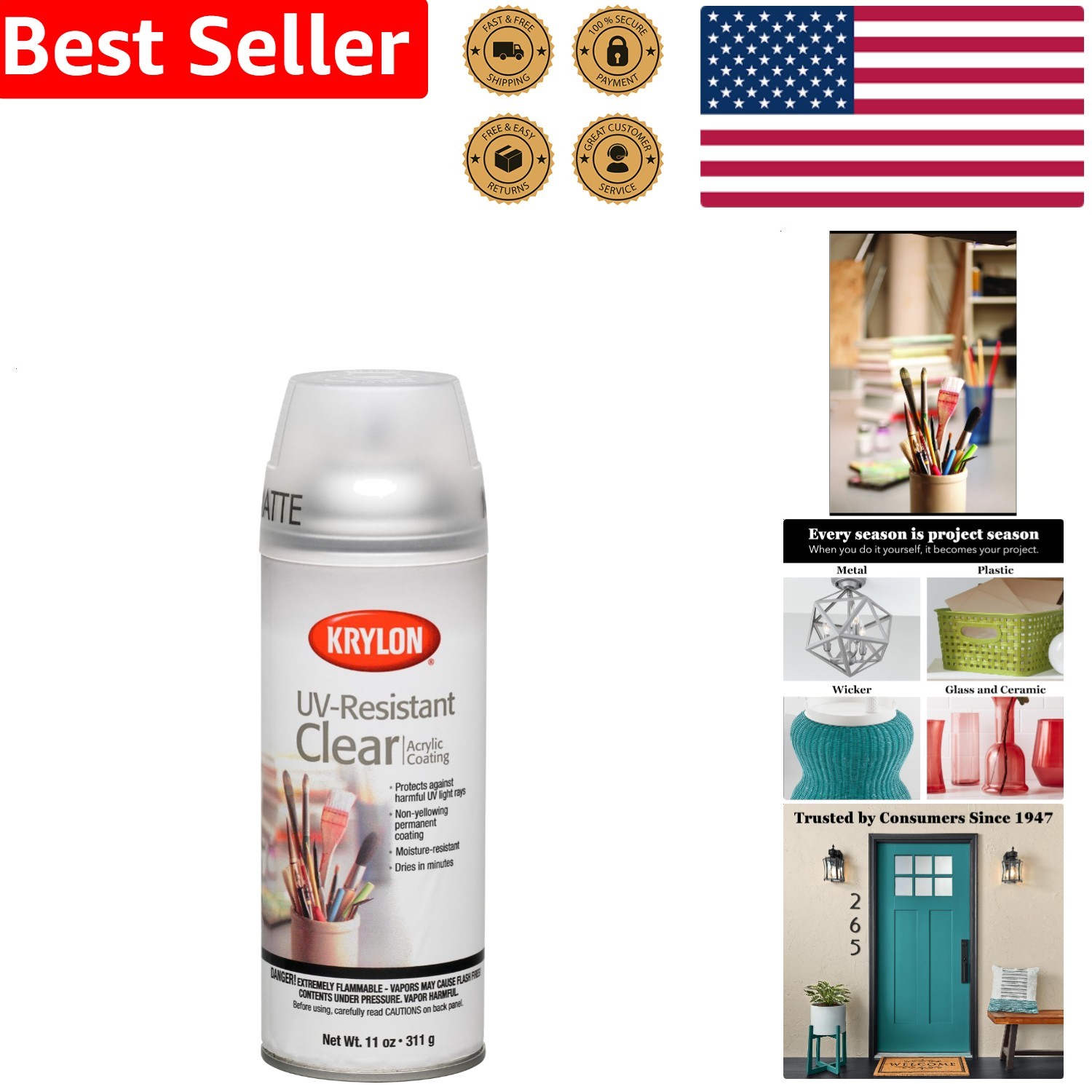 Gallery Series Matte Acrylic Spray Paint Aerosol 11oz UV Resistant Craft Coating gallery