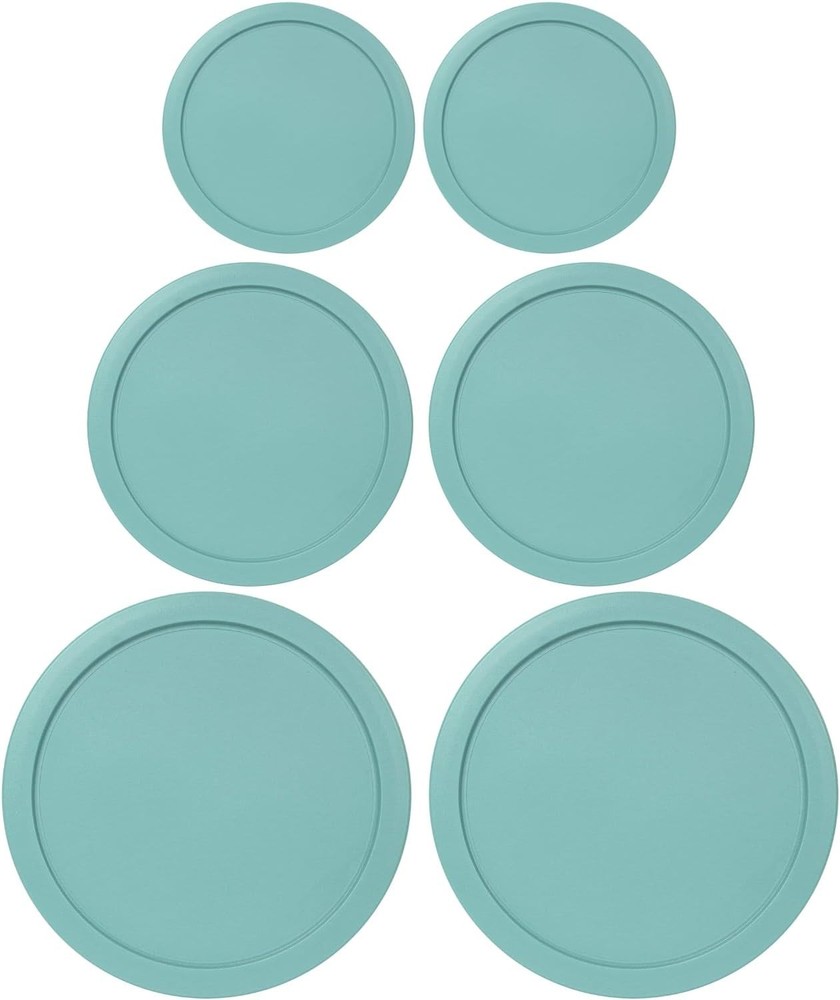 Replacement Lids for Pyrex Containers 2-Cup 4-Cup 7 Cup Round 6pcs Teal