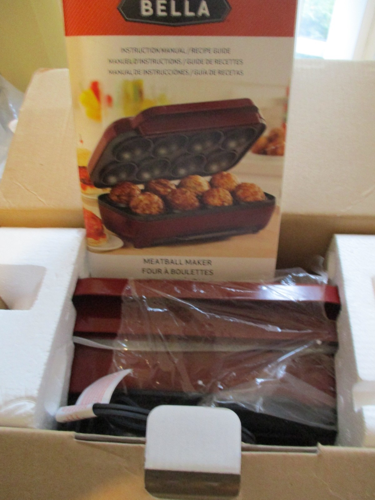 Bella Meatball Maker-Non Stick-Drip Tray-Red - Model # 13587 NEW IN DAMAGED BOX gallery