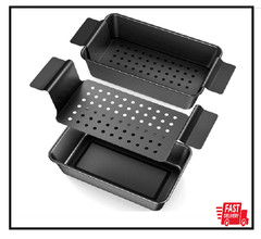2 Pack Meatloaf Pan with Drain Tray Non Stick Meat Loaf Pan with Drip Tray 9….