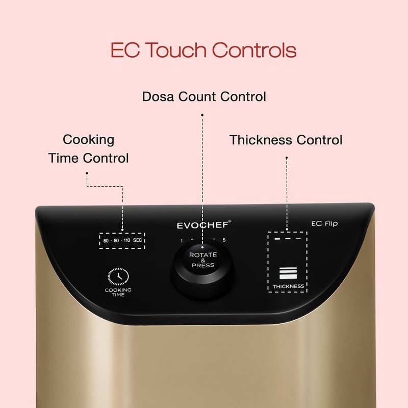 Portable Filp Dosa Maker Automatic Coated Roller Thickness Control & 1600W gallery