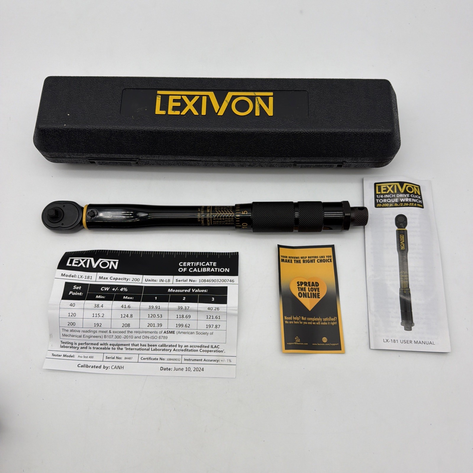 Lexivon Inch Pound Torque Wrench 1/4-Inch Drive , 20-200 in-lb/2.26-22.6 Nm gallery