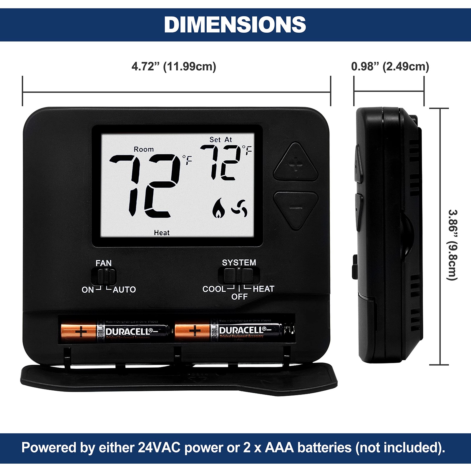 Non-Programmable Digital Thermostat for Home, up to 1 Heat/1 Cool with Large ... gallery