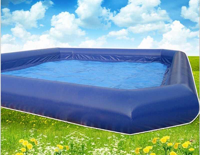 Large Inflatable Swimming Pool PVC Square Pool 23x23x1.8ft with 110V Blower for gallery