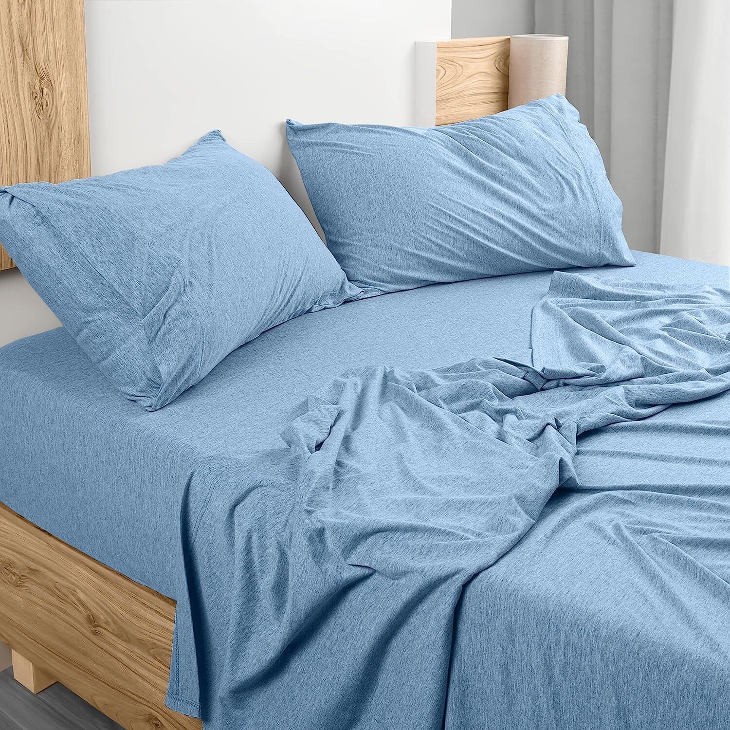 4 Piece Queen Jersey Sheet Set, Cotton Jersey Sheets, Soft Stretchy Sheets gallery