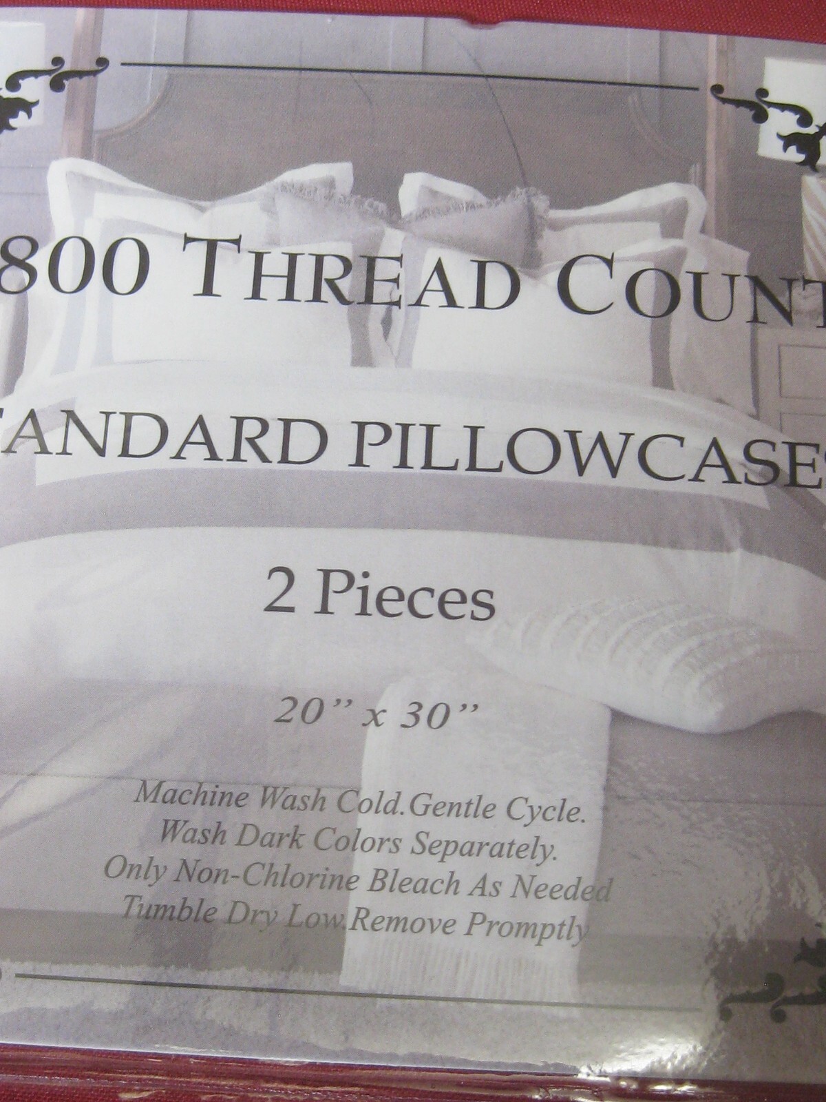 1800 Thread Count Red 2 Pieces Standard Pillowcases 20” X 30” gallery