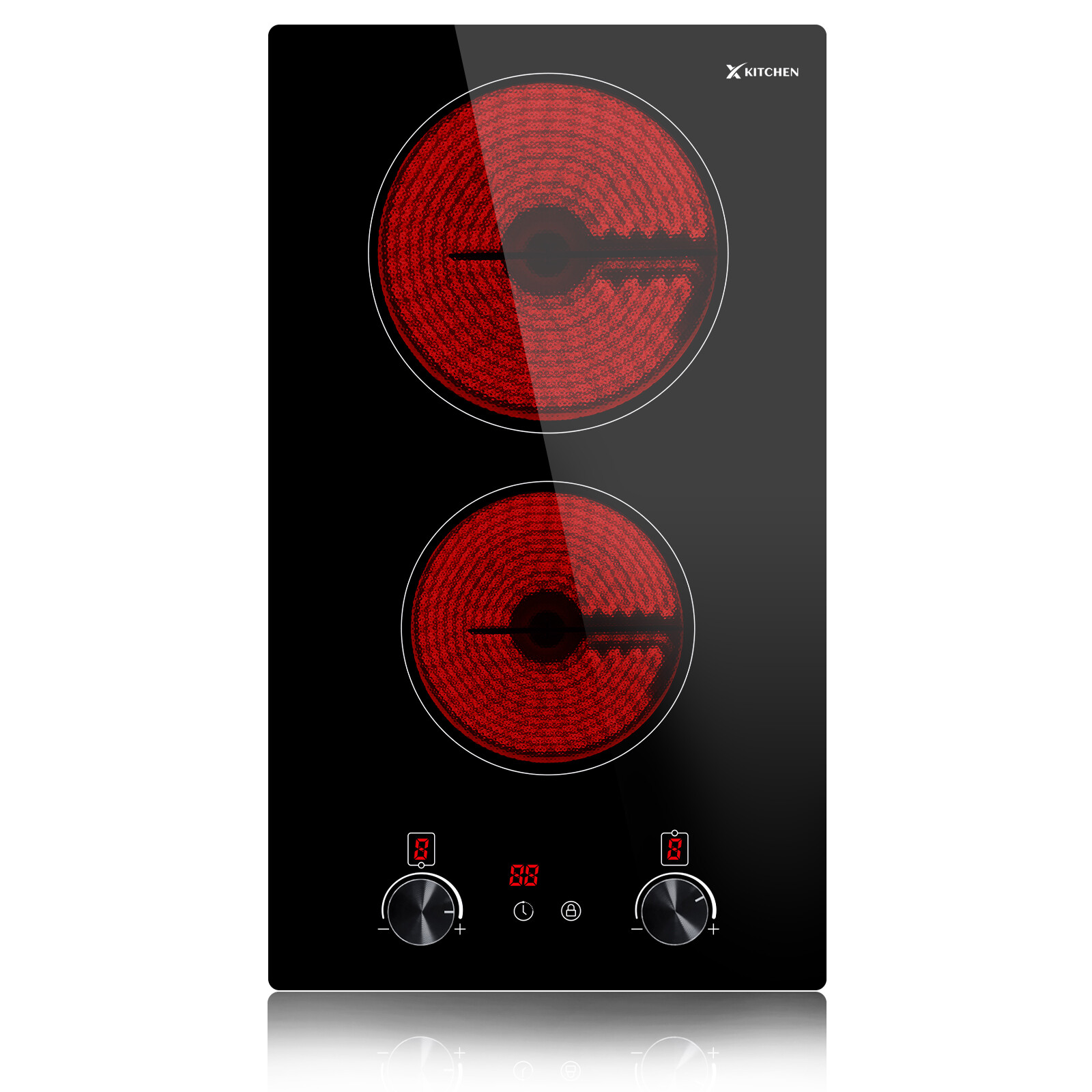 Electric Ceramic Cooktop 2 Burner Built-In/Countertop Stovetop knob Control 120V gallery
